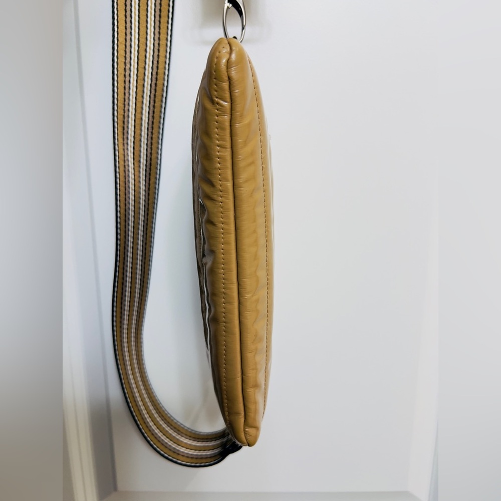 THINK ROYLN Quilted Crossbody Bag in Mustard Yellow with Striped Strap - Picture 10 of 10
